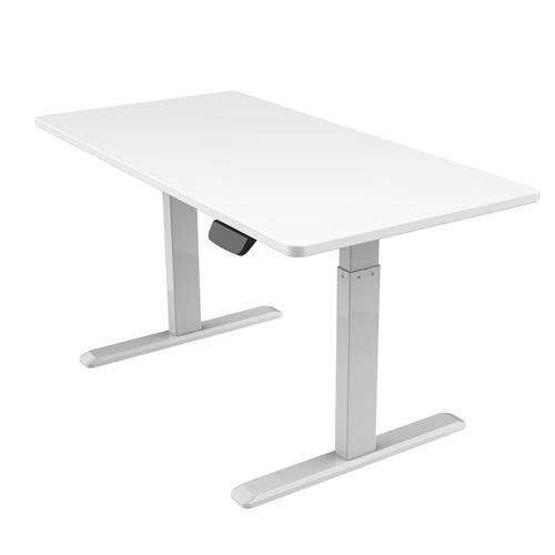Scrivania motorizzata 180x75cm struttura grigio piano bianco